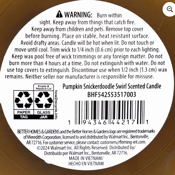 Better Homes & Gardens 3 Wick Jar Candle Pumpkin Snickerdoodle Swirl 30oz - Picture 6 of 9